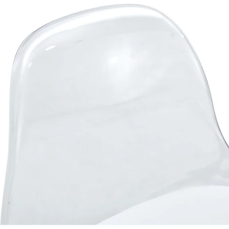 2-teiliges Set Transparente Lehnstühle mit durchscheinender Rückenlehne, silberfarbene Metallgestelle, geeignet für Wohnzimmer, Esszimmer, Theken, Inseln und Cafés--Silber, Transparent--96.5x33x38cm--YOUDENOVA – Bild 7