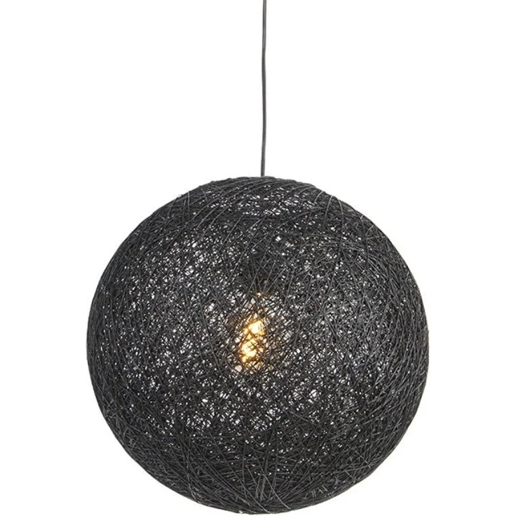 Qazqa Pendelleuchte Corda, ohne Leuchtmittel, E27, Schwarz, Modern, Papier, 1-flammig – Bild 5