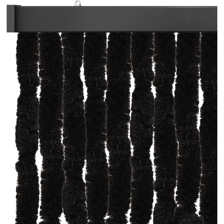 Flauschvorhang 100x200 ( Schwarz ), perfekter Insekten- und Sichtschutz für Ihre Balkon- und Terrassentür, viele Farben – Bild 1