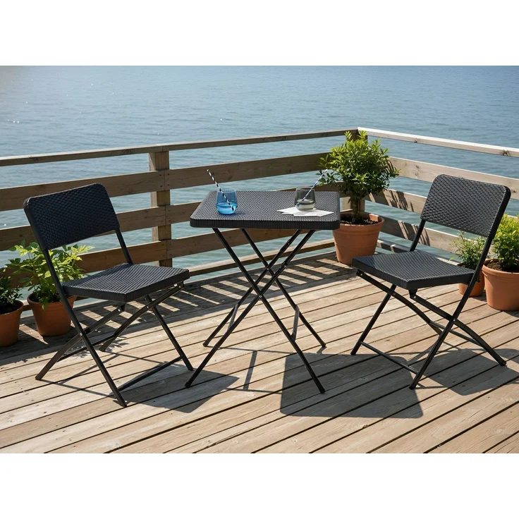 Bistro Set klappbar TRAPPETO Schwarz – Bild 3