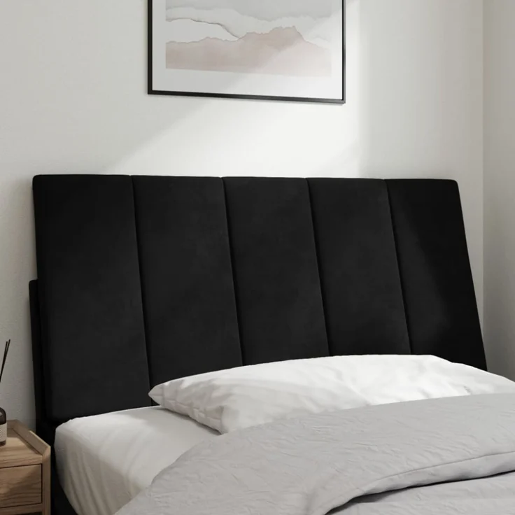 vidaXL Kopfteil-Kissen Schwarz 100 cm Samt 374657 – Bild 8