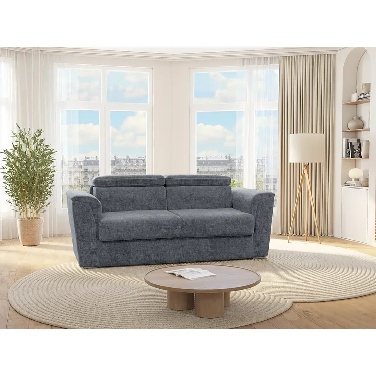 Vente-unique - RIZORA Sofa Stoff Grau - B 223 cm96 cm x H 95 cm x L 230 cm