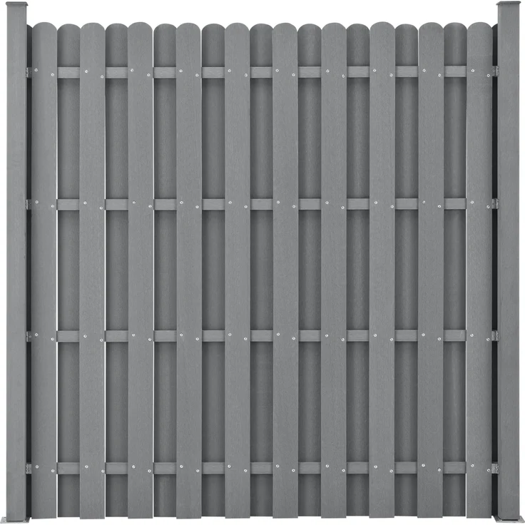 WPC Gartenzaun 185x193 cm Grau [neu. holz] – Bild 4