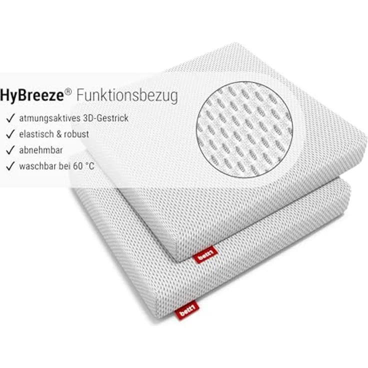bett1. de Stuhlkissen BODYGUARD Sitzkissen, luftiger Schaumkern, Bezug waschbar bei 60° C, 2 Stück – Bild 4