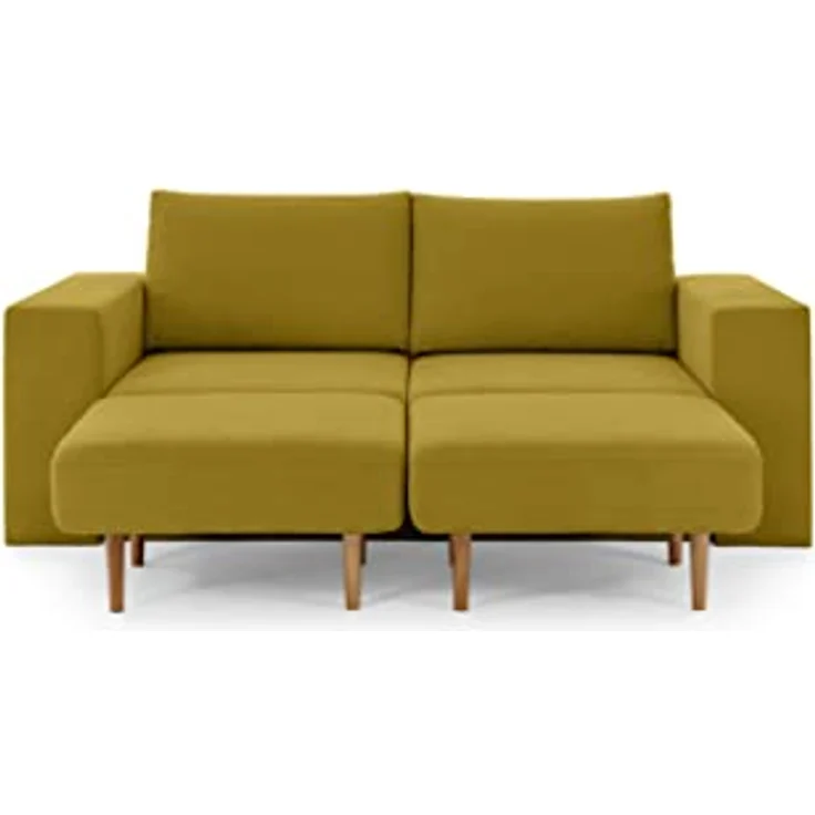 LOOKS by Wolfgang Joop Looks V-2 Designer Sofa mit Hockern und Regal, 2 Sitzer Couch, Funktionssofa, gelb, Sitzbreite 160 cm – Bild 9