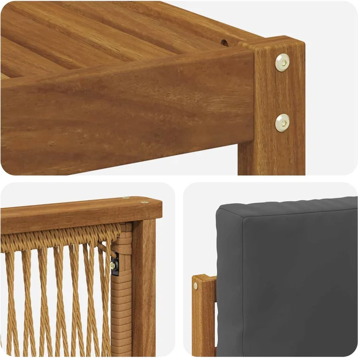 vidaXL Outdoor-Sofagarnitur 4 stk. 4-Sitzer Natur und Anthrazit 3384208 – Bild 5