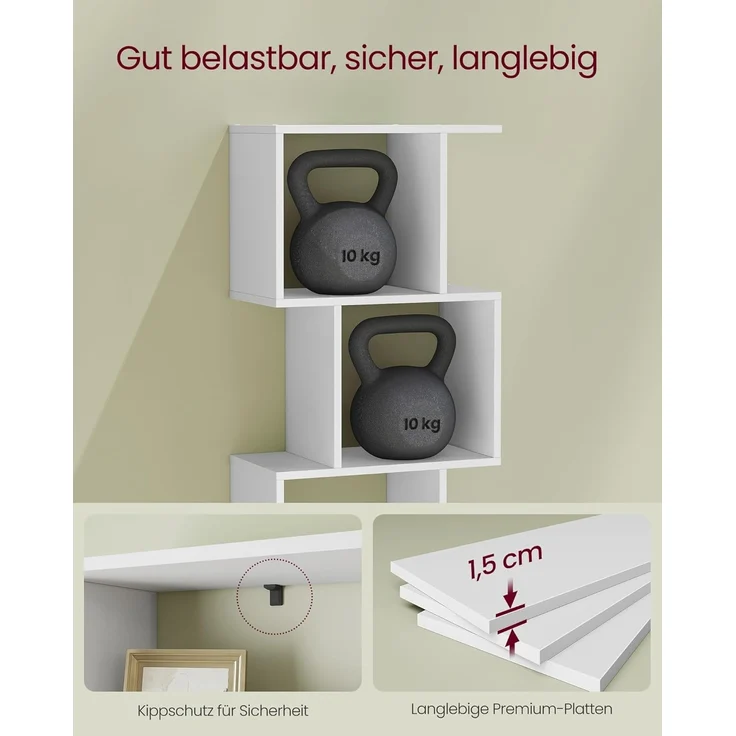 VASAGLE 'LBC461W01' Bücherregal mit 6 Ebenen, weiß, 24 x 40 x 191 cm – Bild 6
