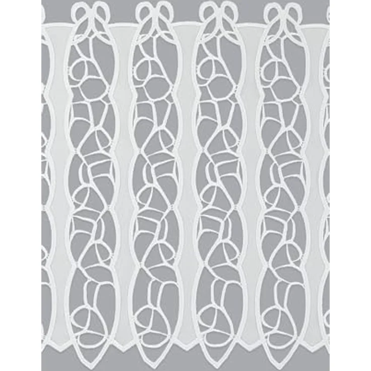 Scheibengardine Plauener Spitze - Loop (Bx H) 129,6cm * 47cm weiß/Weiß – Bild 3