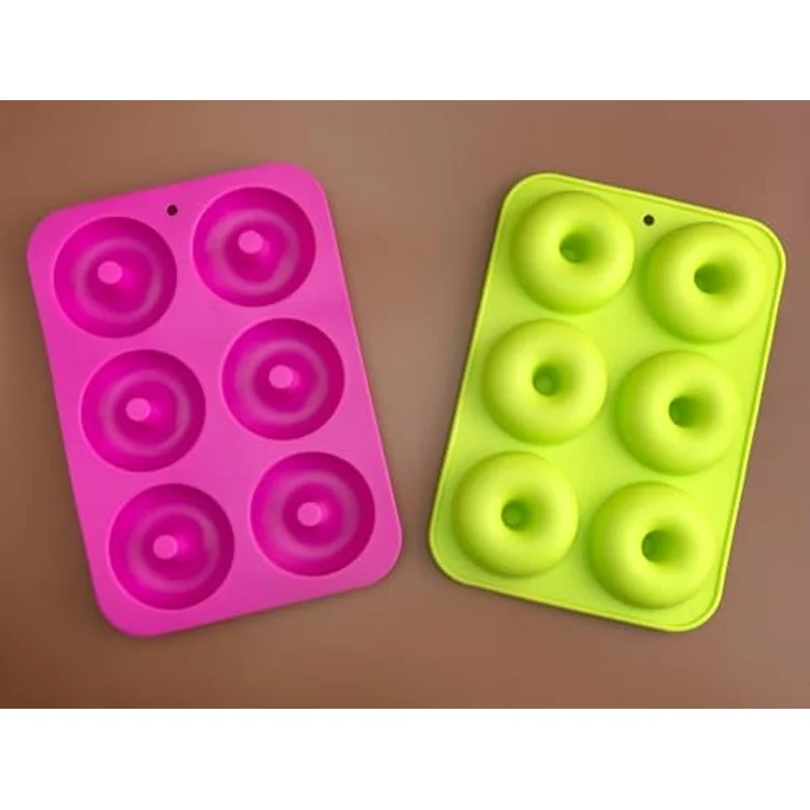 PRECORN Donutform Lebensmittelechte Silikon Donut Form Backen Antihaft faltbar Backform, (2-tlg) – Bild 4