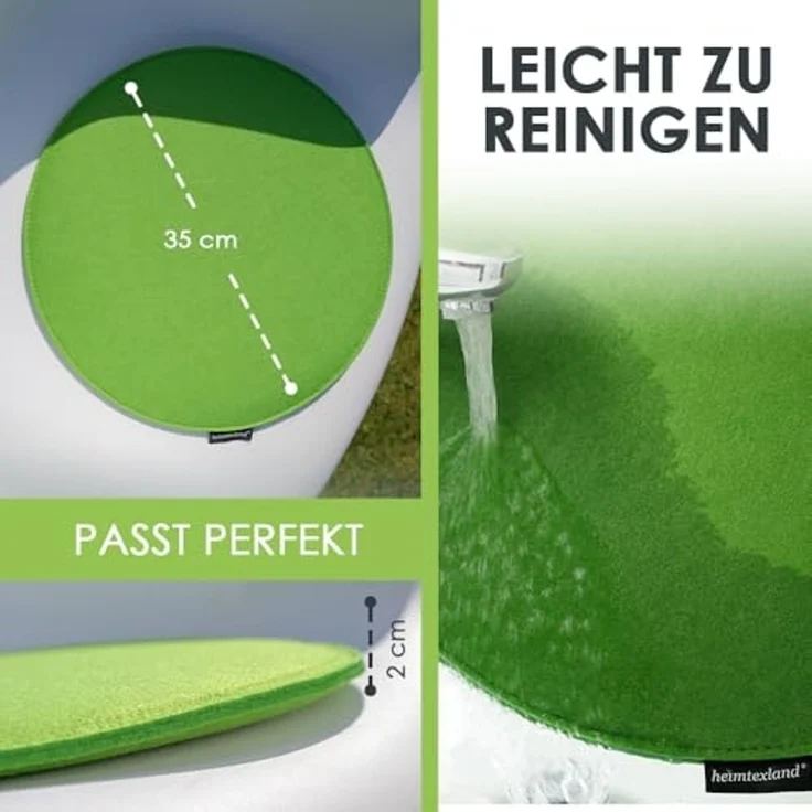 heimtexland ® Sitzkissen Set Filz Stuhlkissen Stuhlauflage Filzkissen Stuhl Polster Kissen Typ631 4er Set 35 cm Rund Wollweiß – Bild 5