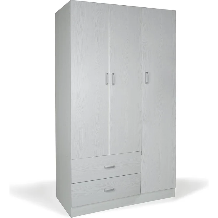 Dmora Kleiderschrank mit 3 Türen und Kleiderstange, Schlafzimmer Kleiderschrank, Moderner Schrank mit Regalen, Made in Italy, 90x42h180 cm, Farbe Eiche gebleicht – Bild 1
