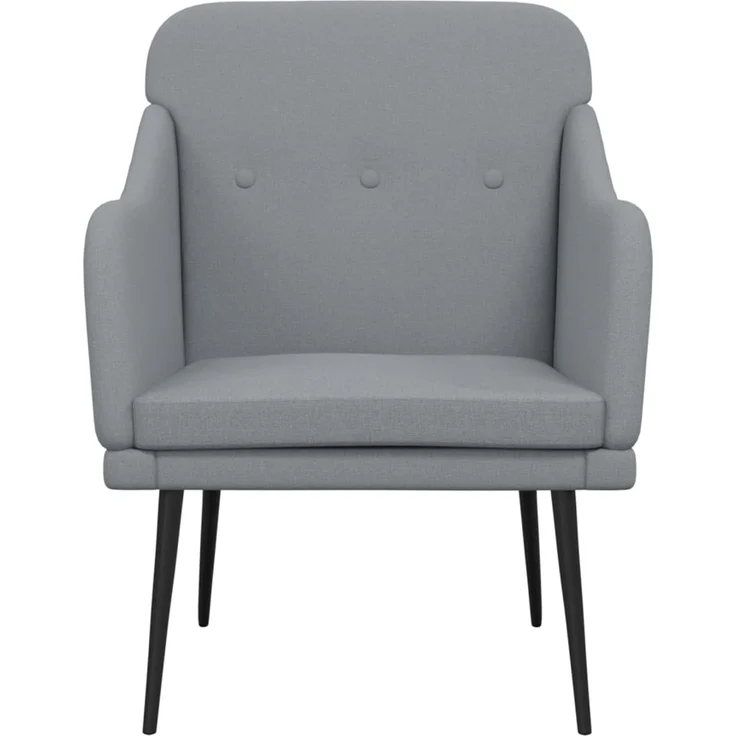 Sessel wohnzimmer, Relaxsessel Hellgrau 63x76x80 cm Stoff – Bild 3