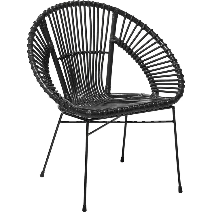 Rattanstuhl schwarz SARITA