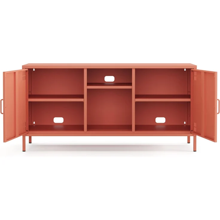Metall Möbel Pera3, TV-Schrank 3 Regale - 130,5 x 40 x 64,5 cm Lachsfarben – Bild 4