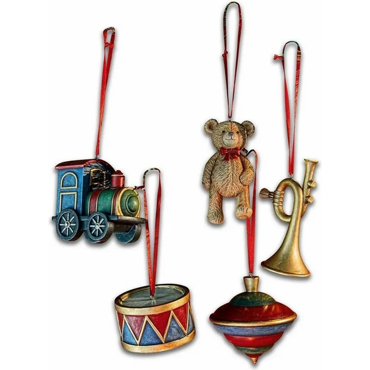 Mirabeau Christbaumschmuck Anhänger 5er Set Dassa braun, Weihnachten, Winter, Festtage, Figur, Detailreiche Handarbeit