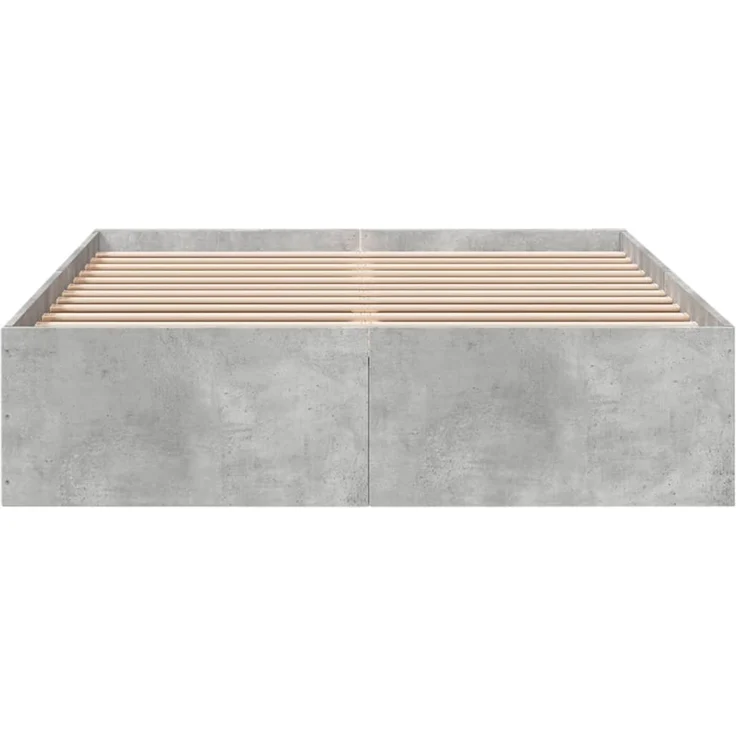 vidaXL Bettgestell Betongrau 140x200 cm Holzwerkstoff 3281017 – Bild 4