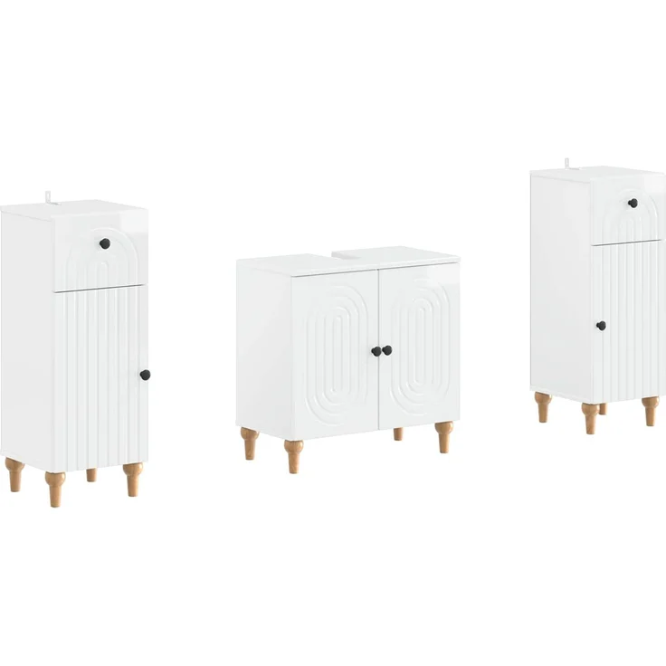 vidaXL 3-teiliges Badezimmer-Schranksystem ALKMAAR 3 stk. 3417994 – Bild 2