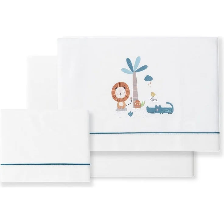 Bettwäsche für Kinderbett, Löwe, Palme, Weiß – Bild 2