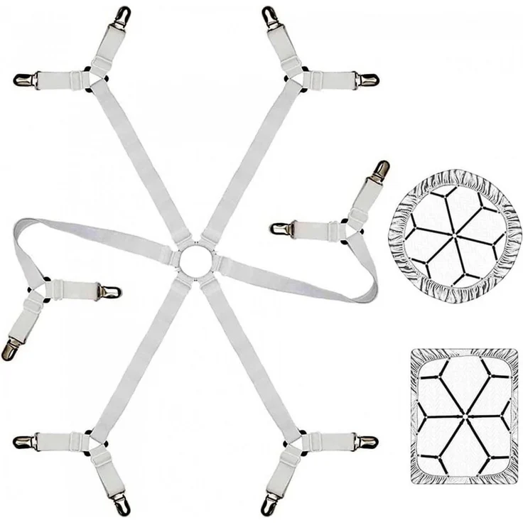 FELIXLEO Spannbettlaken Bettlakenspanner Elastische Verstellbare Bettlaken Verschlüsse, (2 Stück) – Bild 5