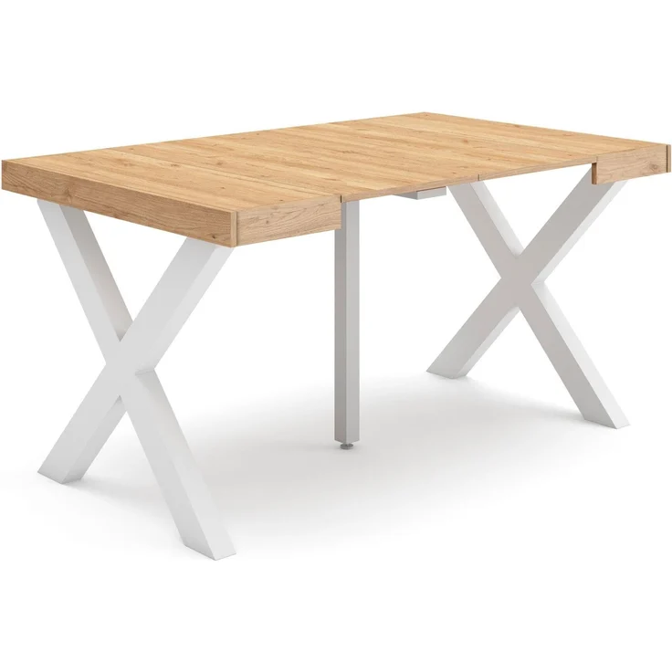 Skraut Home | Ausziehbarertisch | Multifunktionaler ausziehbarer | 140 | Für 6 Gäste | Massivholz Beine | Moderner Stil | Eiche