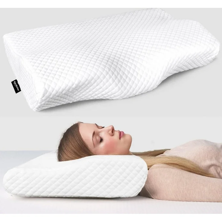 Komfortec Nackenstützkissen aus Memory Foam, Orthopädisches Kopfkissen, Füllung: 100% Visco-Memory Schaum, Seitenschläfer, Rückenschläfer, Bauchschläfer, Kopfkissen, Oeko-Tex & CertiPUR-US Zertifiziert – Bild 5