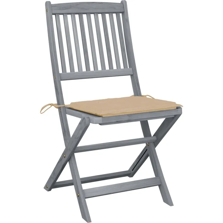 vidaXL Klappbare Gartenstühle 4 Stk. mit Kissen Massivholz Akazie 3064566
