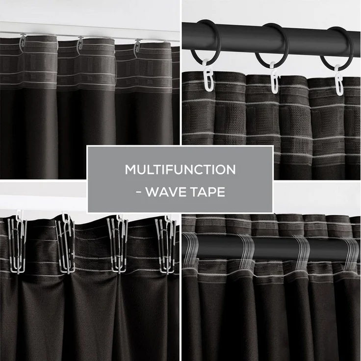 Restilo Gardine Gardine Multifunktionsband Kräuselband Vorhang Verdunkelnd Samt Textil (1 St), Kräuselband, verdunkelnd, Samt Textilien, mit Raffhalter – Bild 2
