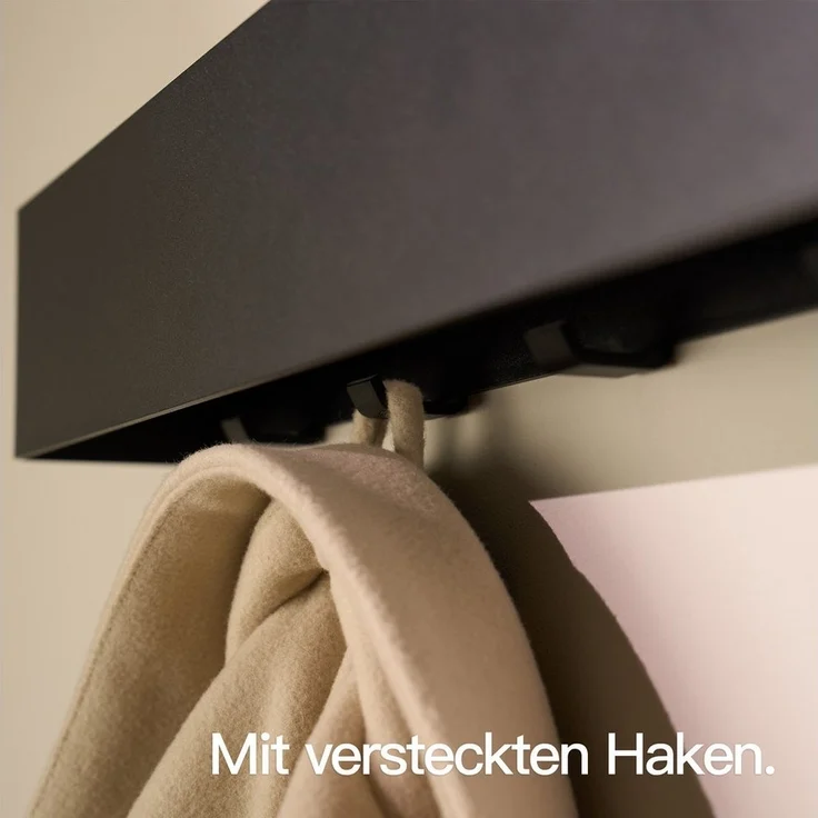 Designfabrik Hamburg Garderobenleiste, Wandgarderobe aus Metall, Garderobenhaken verdeckt – Bild 2