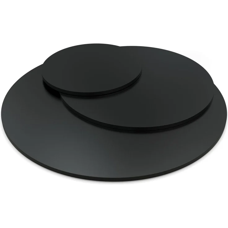 Dekor Spanplatte 28mm Tischplatte rund melaminharzbeschichtet schwarz mit ABS Kante Umleimer - Größe 130 x 130 cm - Höhe 2,8 cm - Farbe Vulkanschwarz – Bild 2