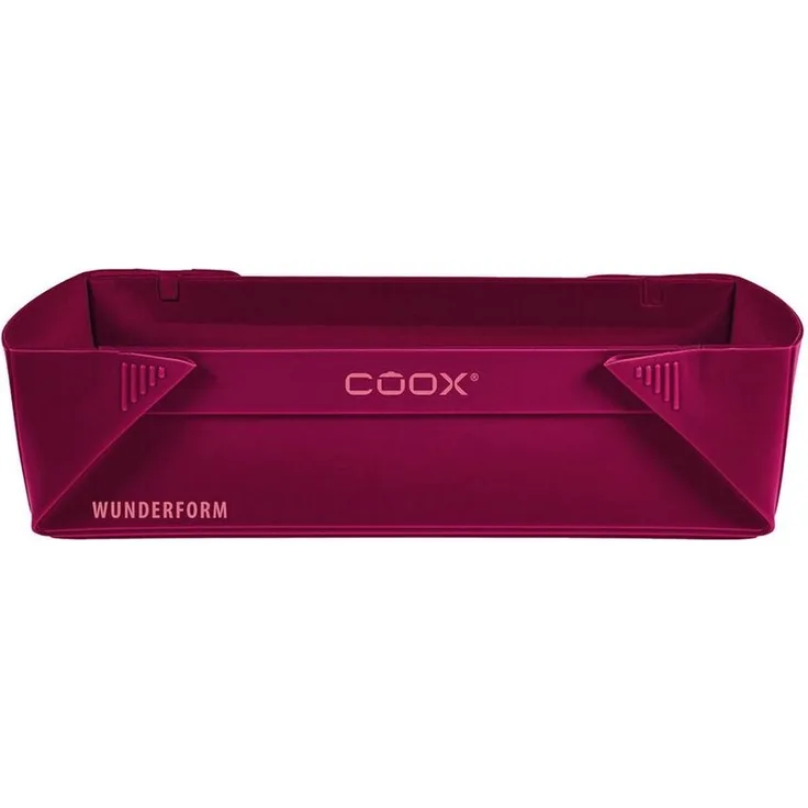 coox WUNDERFORM Basic M in Dunkelrot, die erste faltbare Kastenform, platzsparende Backform aus Silikon BPA-frei