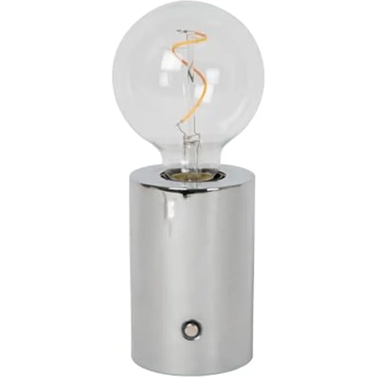 LUCIDE VIVO - wiederaufladbare Tischlampe - Akku/Batterie - Ø 8 cm - LED Dim. - E27-1x1W 2700K - Chrom – Bild 2