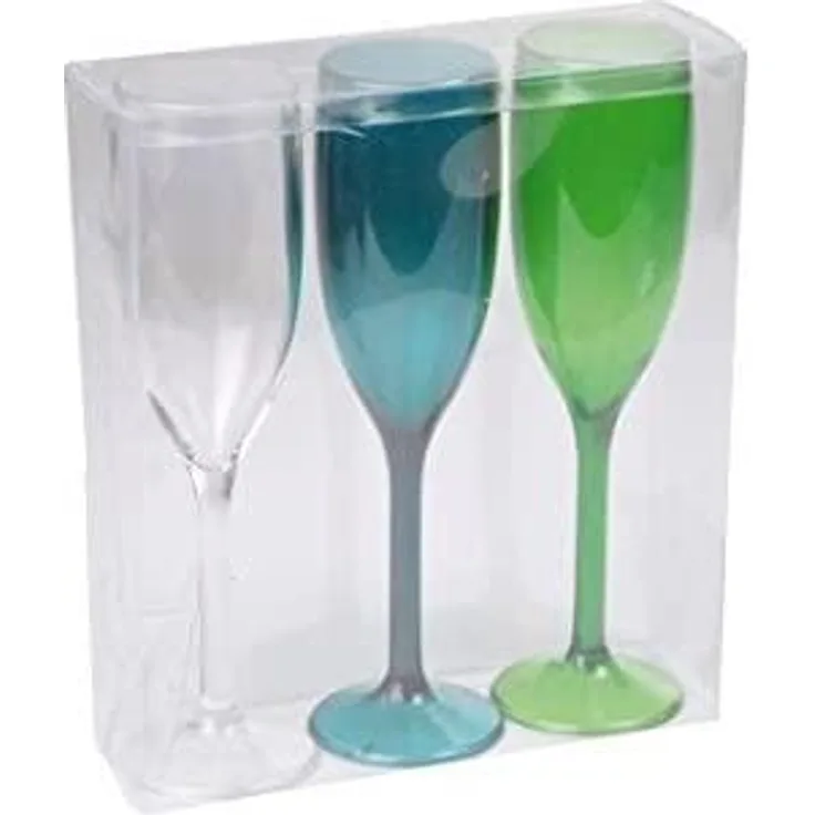 Viphome 6VAI813F Sektgläser, Höhe 21 cm, Kunststoff, Sortiert