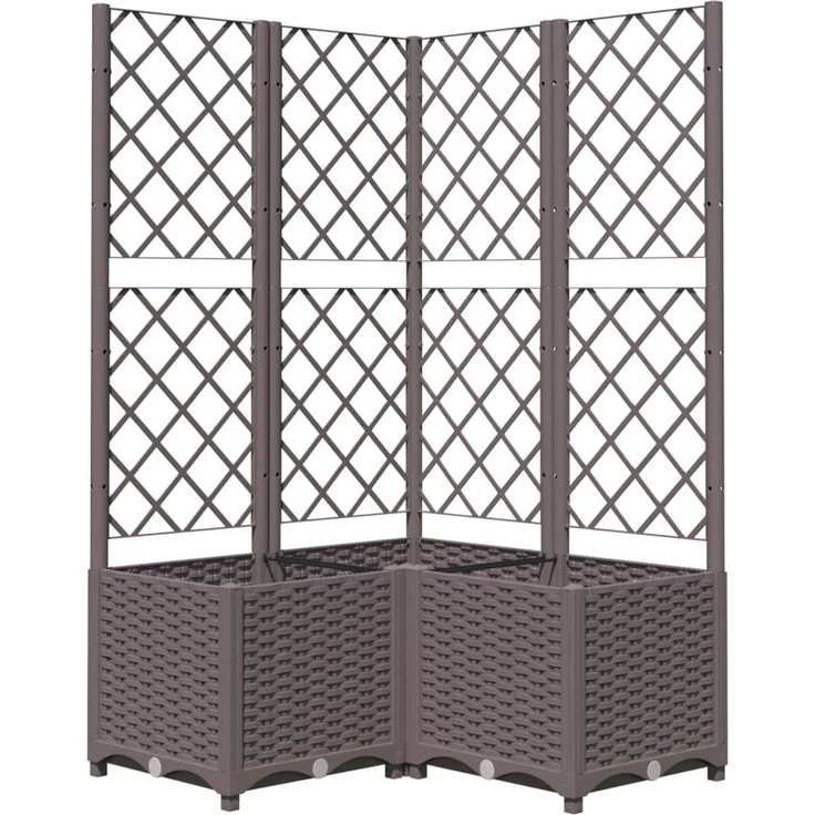 vidaXL Pflanzkübel mit Rankgitter Braun 80x80x136 cm PP 318265 – Bild 2