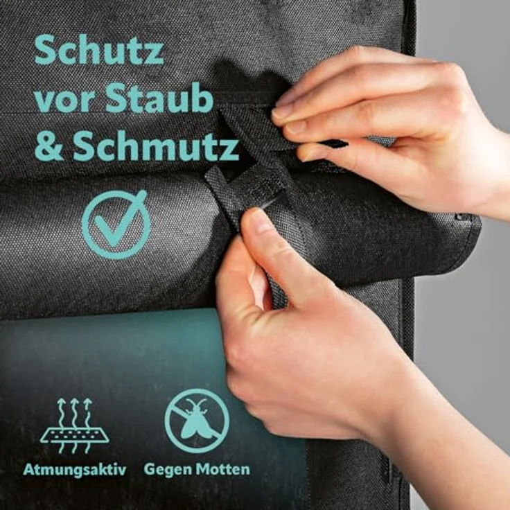 EASYmaxx Kleiderschrank | Faltbarer Stoffschrank mit Klettverschluss & Kleiderstange | Stoffkleiderschrank – ideal als Campingschrank oder mobiler Kleiderschrank zu Hause | Kleiderständer modular – Bild 3