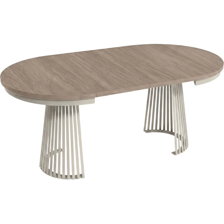 Beautysofa Esstisch Lumi im Loft-Stil, ausziehbar Ø 100–180 cm (hitze- und verfärbung beständig, Metallbeinen), verschiedene Farben – Bild 4