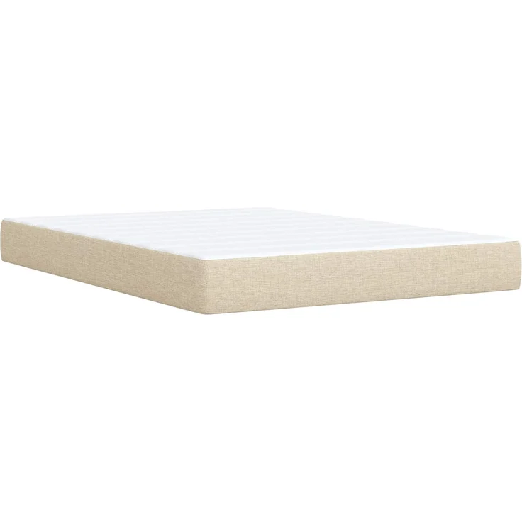 vidaXL Boxspringbett mit Matratze Creme 140 x 190 cm Stoff 3450472 – Bild 6