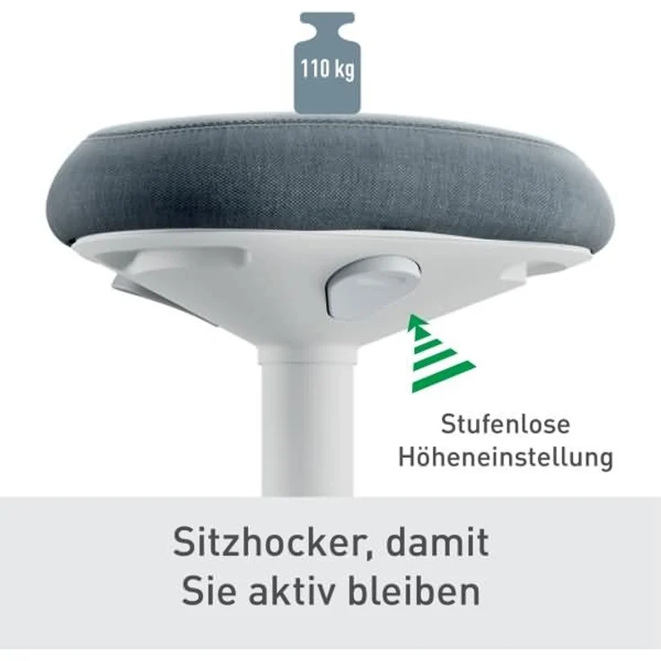 Leitz Sitzhocker Ergo Active 65440085 hellgrau – Bild 5