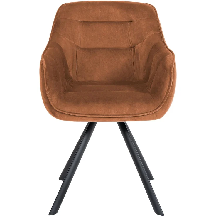 CLP Esszimmerstuhl drehbar mit Armlehne Russel, Küchenstuhl in Samt oder Stoff - Farbe:coffee;Material:Samt – Bild 4