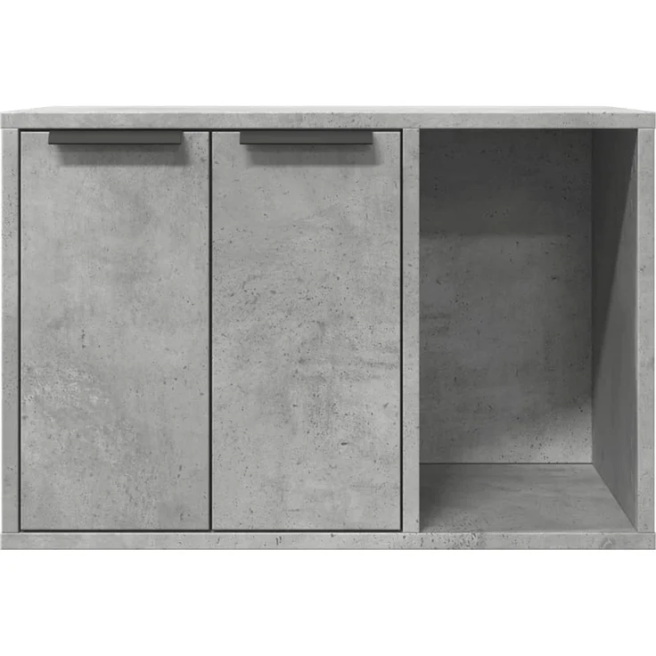 vidaXL Katzenklo Betongrau 60x40x40 cm Holzwerkstoff 857727 – Bild 5