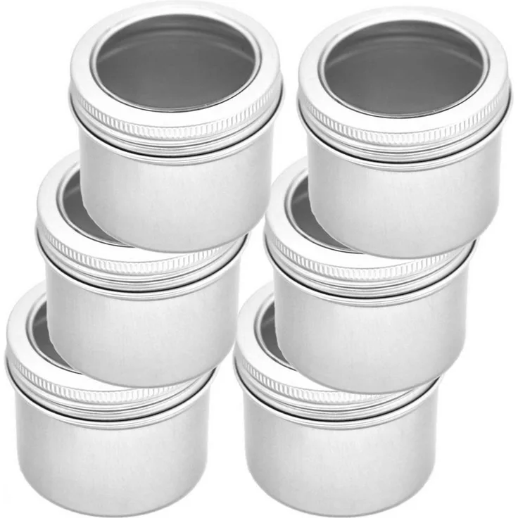 maDDma Dose 6 Dose aus Aluminium rund mit Deckel Metalldosen Behälter (6er Pack, 6 St), rund