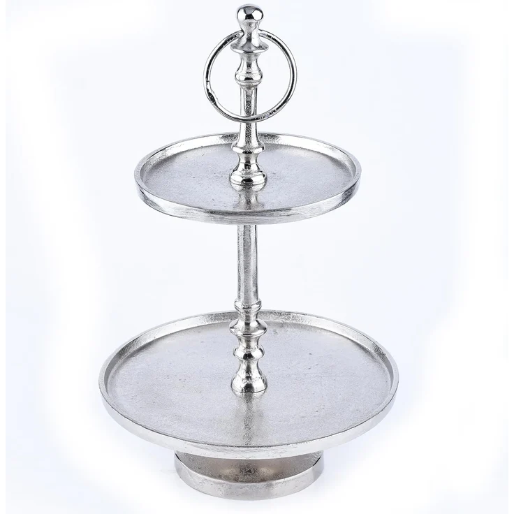 Marrakesch Orient & Mediterran Interior Etagere Etagen Etagere aus Aluminium Annika, Cupcake Ständer modern Tischdeko, Handarbeit – Bild 2