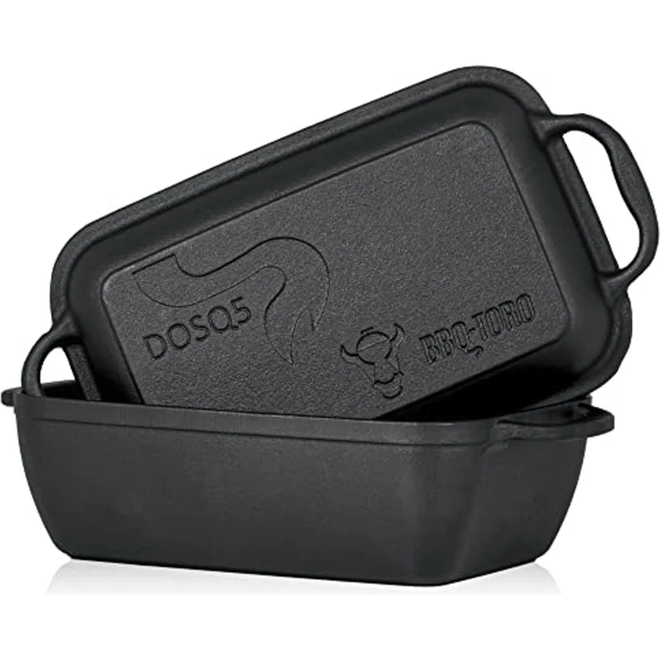 BBQ-Toro Bräter Gusseiserner Bräter mit Deckel 4,5 L, 2in1 Pfanne und Schmortopf, Gusseisen – Bild 1