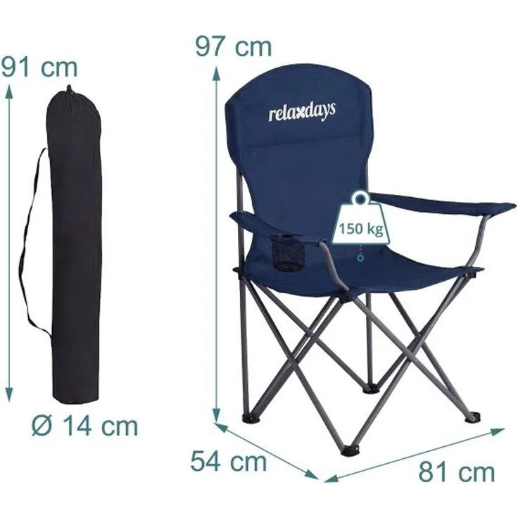 Relaxdays Faltbarer Camping Stuhl 2er Set – Bild 4