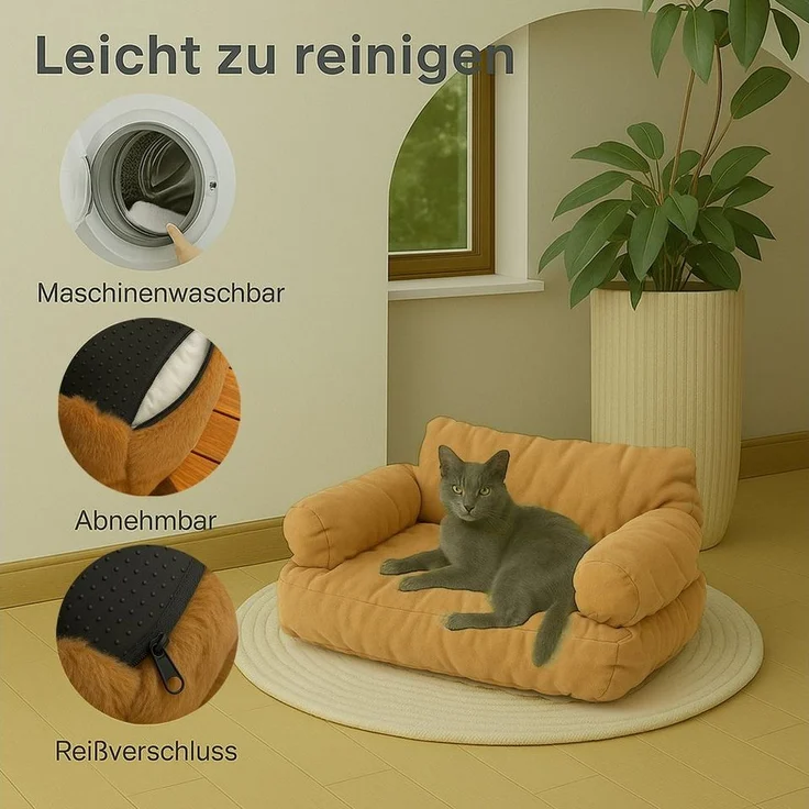 Roxlin Katzenliege Roxlin Katzenbett Sofa flauschig & waschbar, rutschfest – Bild 2