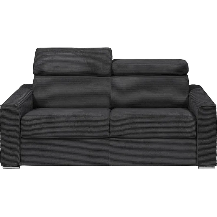 Vente-unique - VIZIR Sofa SamtStoff Grau - B 223 cm94 cm x H 110 cm95 cm x L 196 cm