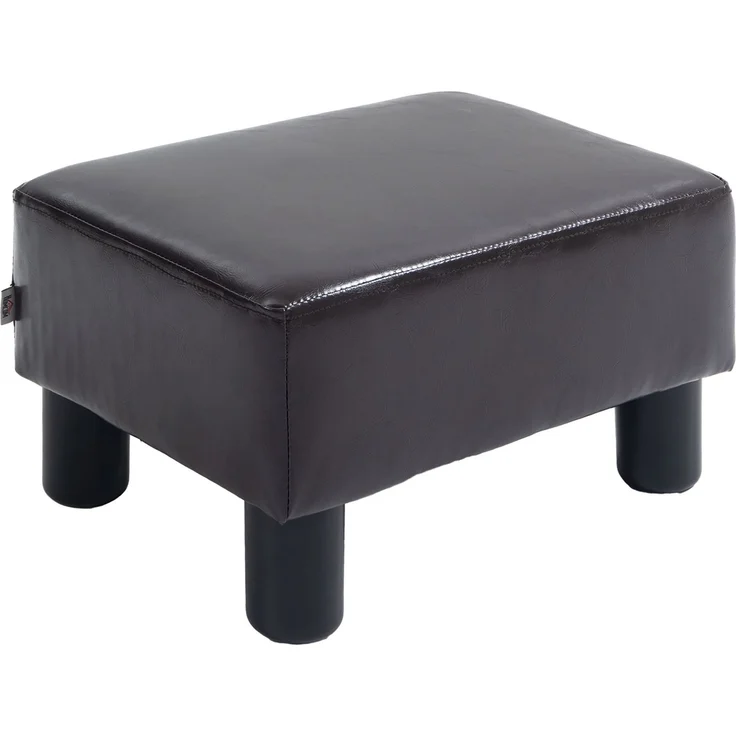 Fußhocker in Braun mit gepolsterter Sitzfläche und Kunststofffüßen, 1 Stück,H 24 x T 40 x B 30 cm – Bild 4