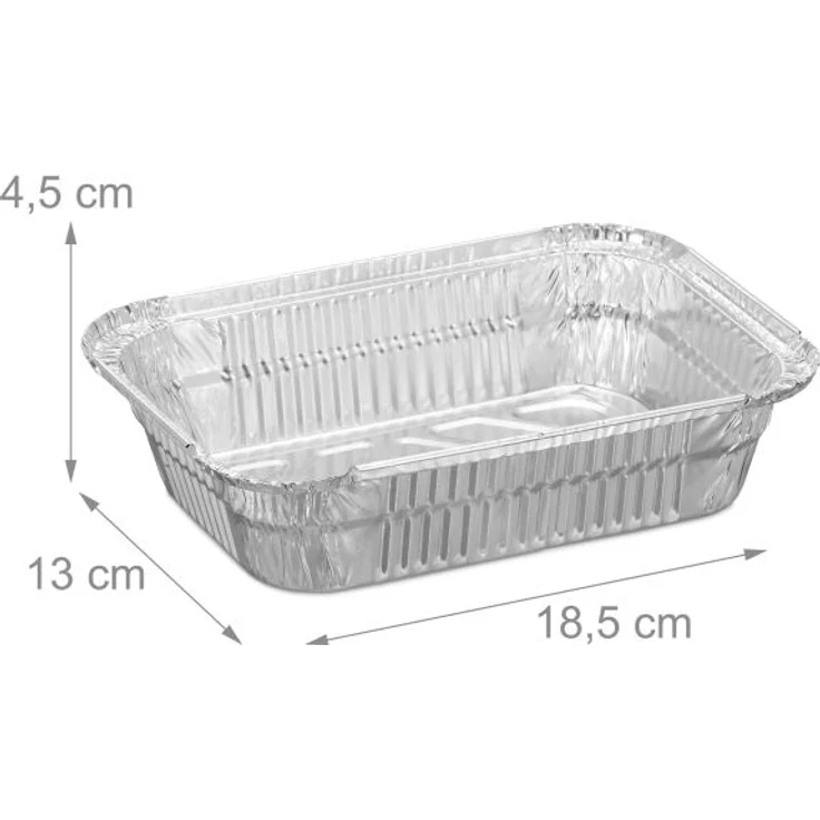 Relaxdays Aluschalen Grill 50er Set, 4,5 x 18,5 x 13 cm – Bild 4