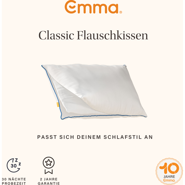 Emma 'Original Comfort' Flauschkissen, 98 % Polyester / 2 % Elasthan weiß, 80x80 cm – Bild 3