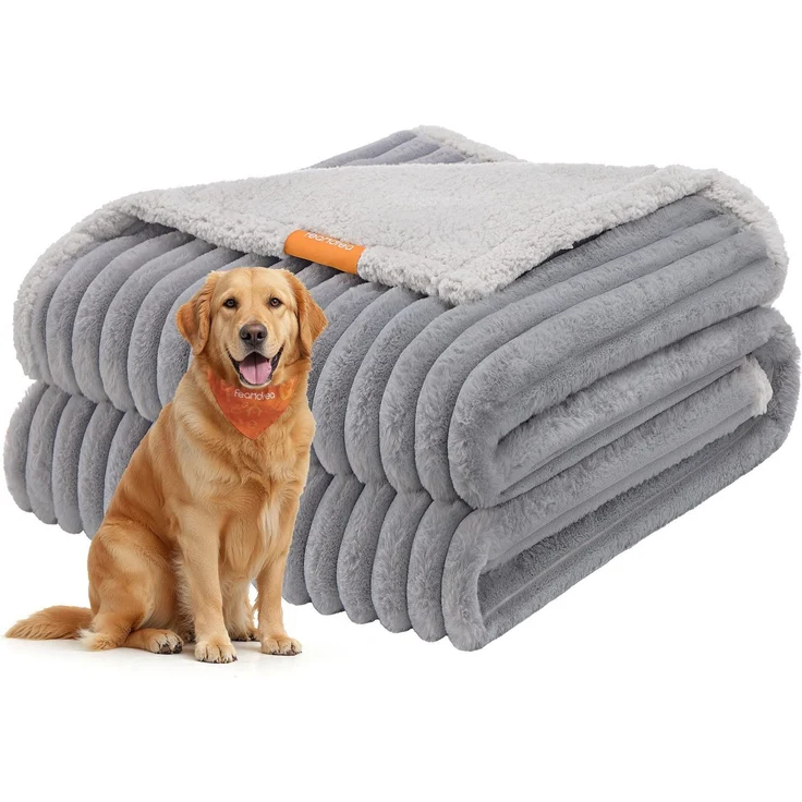 Feandrea Hundedecke, wasserdichte Decke, XXL, 203 x 152 cm, für große, extra große Hunde, beidseitig verwendbar, Hundesofa waschbar, taubengrau-hellgrau PPBDE038G01 – Bild 1