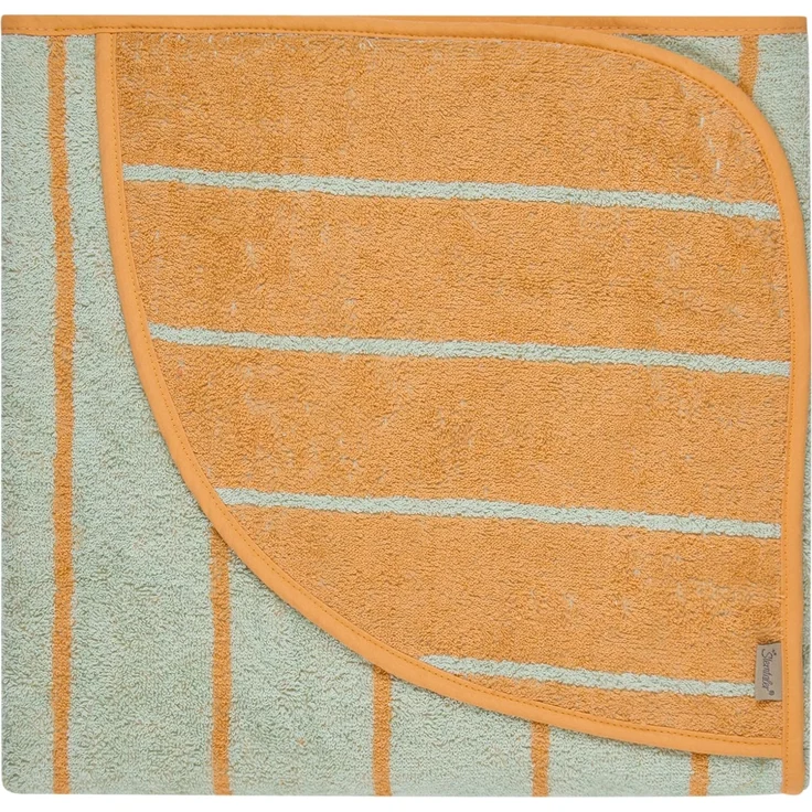 Sterntaler Kapuzenbadetuch Bär Bo, Baby-Badetuch mit Kapuze, saugfähige Baumwolle, Streifen-Applikation, weich und pflegeleicht, 100×100×0,5 cm, mintgrün